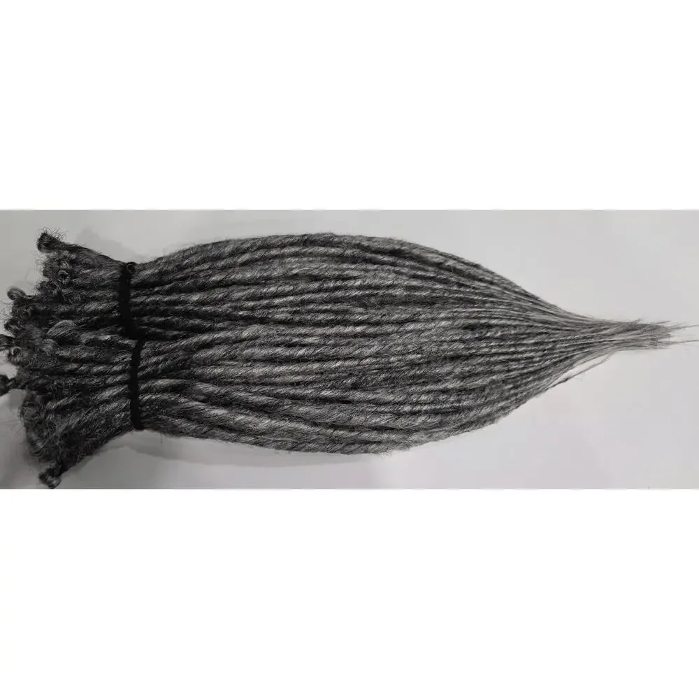 80 SE Single Ended Synthetic Grey Gray Silver Dreads Dreadlocks Hair Extensions